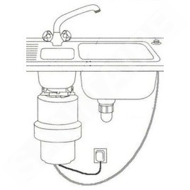 Sapho Accessoires - Broyeur de déchets de cuisine dans l'évier, 230V, 380W, interrupteur pneumatique MODEL56