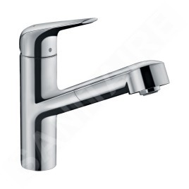 Hansgrohe Focus M42 - Mitigeur d'évier M427-H150 ECO, avec bec extractible, EcoSmart, chrome 71865000