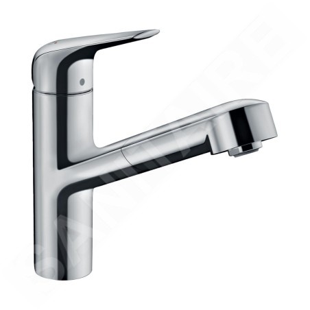 Hansgrohe Focus M42 - Mitigeur d'évier M427-H150 ECO, avec bec extractible, EcoSmart, chrome 71865000