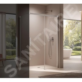 Kermi NICA - Porte de douche D2R 103x200 cm, droite, argent brillant/verre transparent NID2R10320VPK