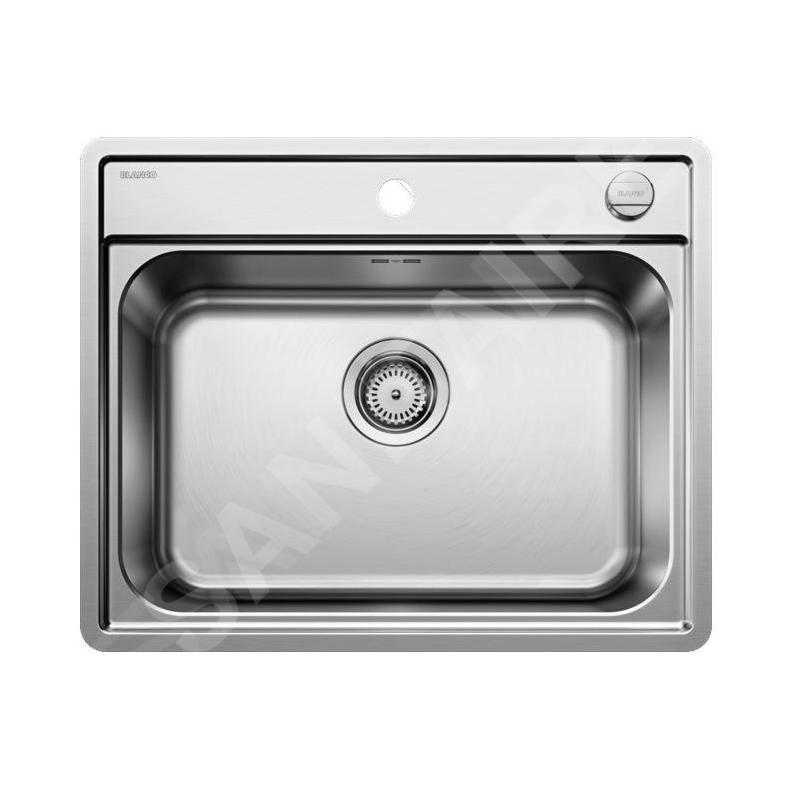 Blanco Lemis 6 - Évier, 615x500 mm, avec commande du vidage, inox brossé 525109