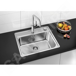 Blanco Lemis 6 - Évier, 615x500 mm, avec commande du vidage, inox brossé 525109