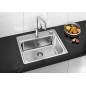 Blanco Lemis 6 - Évier, 615x500 mm, avec commande du vidage, inox brossé 525109