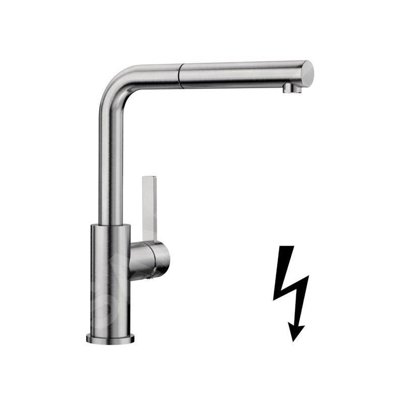 Blanco Lanora S - Mitigeur d’évier avec douchette extractible, inox brossé 525126