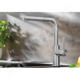 Blanco Lanora S - Mitigeur d’évier avec douchette extractible, inox brossé 525126