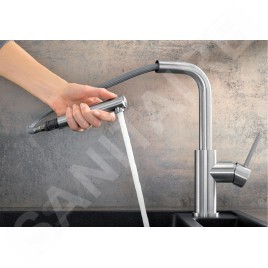 Blanco Lanora S - Mitigeur d’évier avec douchette extractible, inox brossé 525126