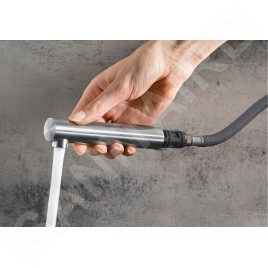 Blanco Lanora S - Mitigeur d’évier avec douchette extractible, inox brossé 525126