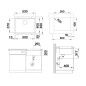 Blanco Etagon 500 - Évier en silgranit, 530x460 mm, avec accessoires, InFino, blanc doux 527075