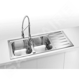 Alveus Line Maxim - Évier 1160x500 mm, avec commande du vidage, inox 1087975