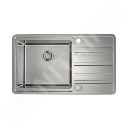 Alveus Rando - Évier 860x500 mm, avec commande du vidage, bac à gauche, inox 1131207