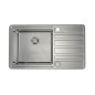 Alveus Rando - Évier 860x500 mm, avec commande du vidage, bac à gauche, inox 1131207