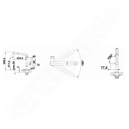 Blanco Panera S - Mitigeur d’évier avec douchette extractible, inox brossé 521547