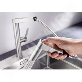 Blanco Panera S - Mitigeur d’évier avec douchette extractible, inox brossé 521547
