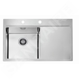 Alveus Pure - Évier 790x525 mm, avec commande de vidage, gauche, inox 1103610