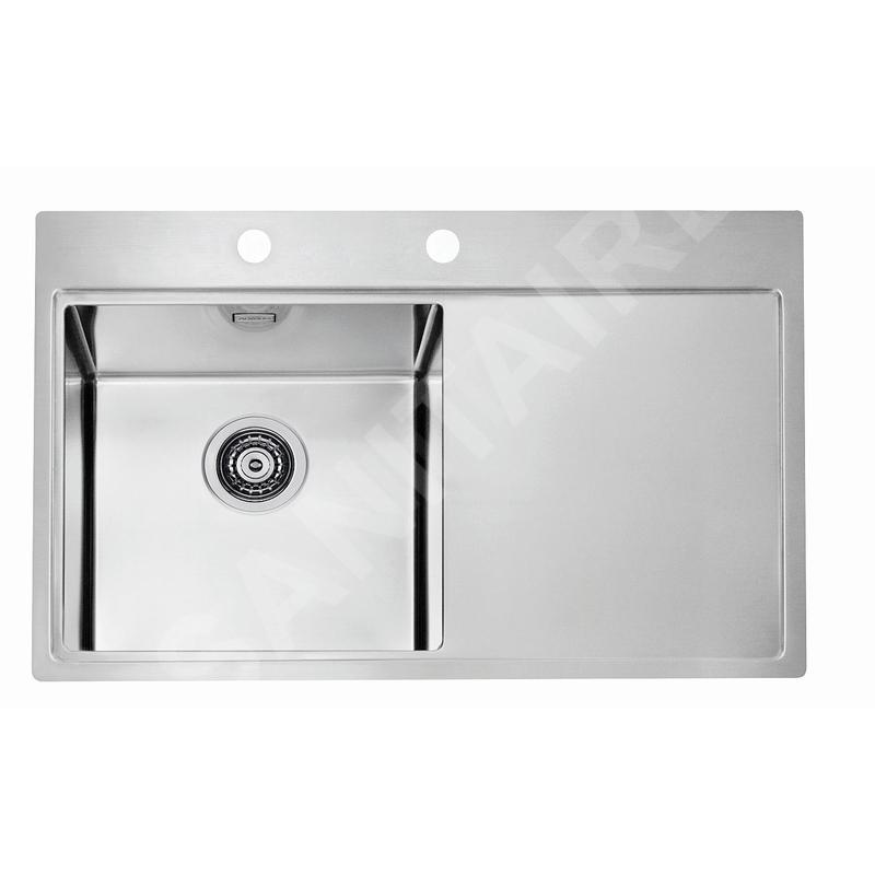 Alveus Pure - Évier 790x525 mm, avec commande de vidage, gauche, inox 1103610
