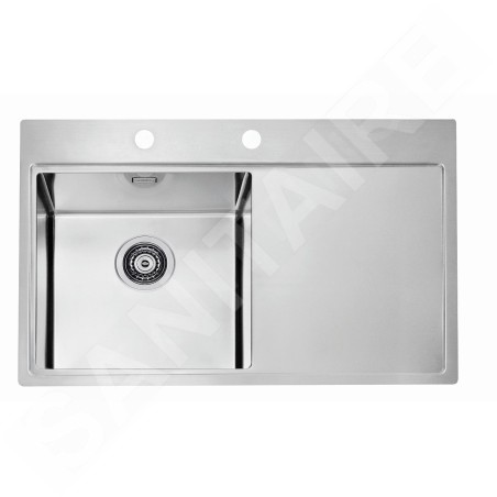 Alveus Pure - Évier 790x525 mm, avec commande de vidage, gauche, inox 1103610