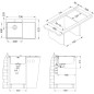 Alveus Pure - Évier 790x525 mm, avec commande de vidage, gauche, inox 1103610