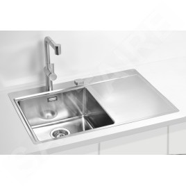 Alveus Pure - Évier 790x525 mm, avec commande de vidage, gauche, inox 1103610