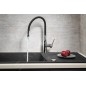 Sapho Robinetterie - Mitigeur d'évier Sili avec bras flexible, noir/chrome SR426