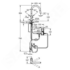 Grohe MintaTouch - Mitigeur d’évier électronique avec douchette extractible, chrome 31358002