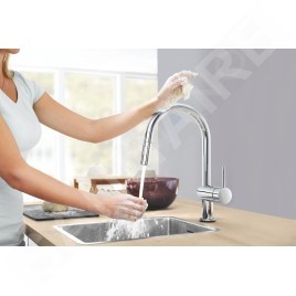 Grohe MintaTouch - Mitigeur d’évier électronique avec douchette extractible, chrome 31358002