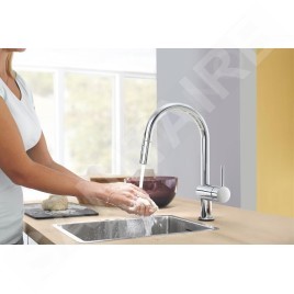 Grohe MintaTouch - Mitigeur d’évier électronique avec douchette extractible, chrome 31358002
