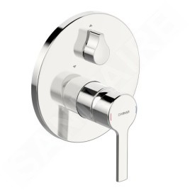 Hansa Ronda - Mitigeur de baignoire encastré, avec inverseur pour 2 sorties, chrome 83843573