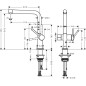 Hansgrohe M54 - Mitigeur d'évier Talis 270, avec vanne d'arrêt, chrome 72827000
