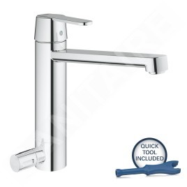 Grohe Get - Mitigeur d'évier avec vanne d'arrêt, chrome 30198000