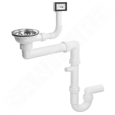 Bruckner Accessoires - Siphon d'évier gain de place avec trop plein, blanc 155.127.0