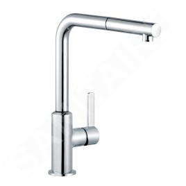 Kludi L-ine S - Mitigeur d’évier avec douchette extractible, chrome 408510575