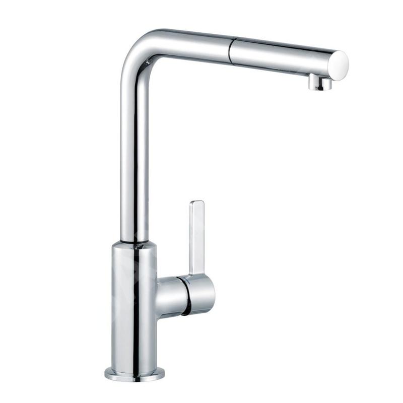 Kludi L-ine S - Mitigeur d’évier avec douchette extractible, chrome 408510575