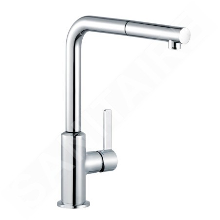 Kludi L-ine S - Mitigeur d’évier avec douchette extractible, chrome 408510575