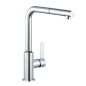 Kludi L-ine S - Mitigeur d’évier avec douchette extractible, chrome 408510575