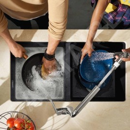 Hansgrohe Éviers - Evier encastré granit S510-U770, graphite noir 43434170