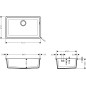 Hansgrohe Éviers - Evier encastré granit S510-U660, béton gris 43432380 Hansgrohe Éviers - Evier encastré granit S510-U660, béton gris 43432380