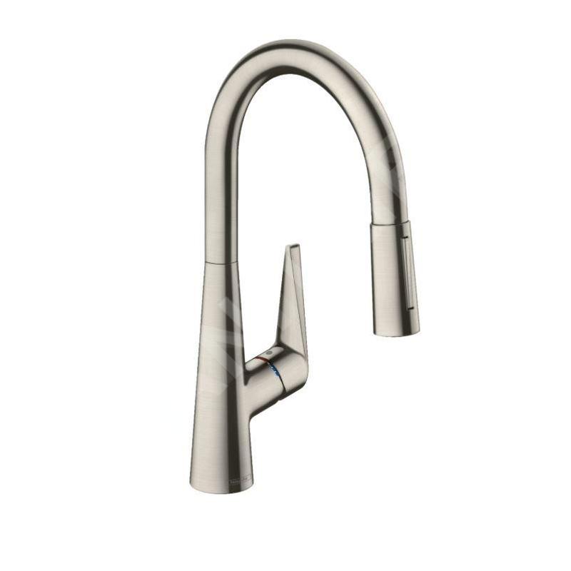 Hansgrohe Talis M51 - Mitigeur d'évier 200 avec douchette extractible, aspect inox 72813800