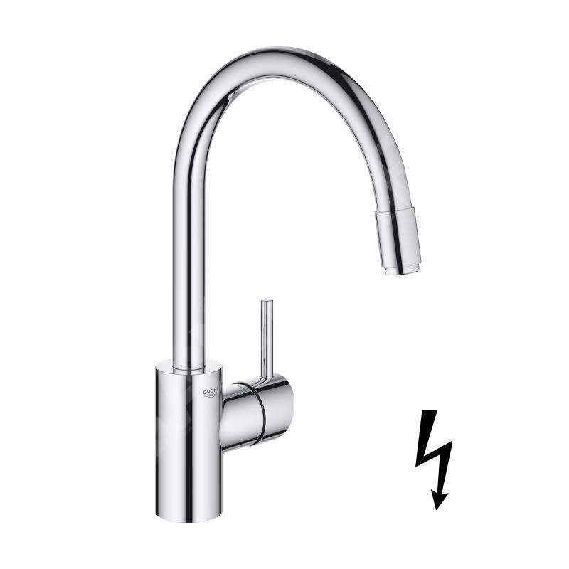 Grohe Concetto - Mitigeur d'évier avec douchette extractible, chrome 31212003