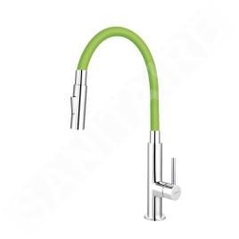 Novaservis Ferro - Mitigeur d'évier avec bras flexible, 2 jets, vert / chrome 70730,0Z