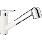 Blanco Wega S - Mitigeur d'évier avec douchette extractible, blanc / chrome 526421