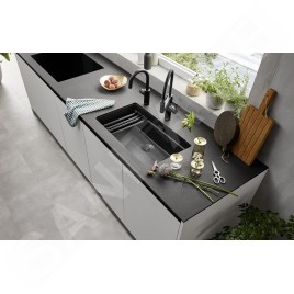 Blanco Etagon 700 - Évier en silgranite, 730x460 mm, avec rails, gris rocher 525168