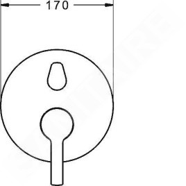 Hansa Ronda - Mitigeur de baignoire encastré, avec inverseur pour 2 sorties, chrome 83843573