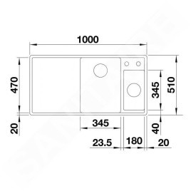 Blanco Axia III 6 - Évier en silgranit 1000x510 mm, avec commande de vidage et accessoires, noir 525848