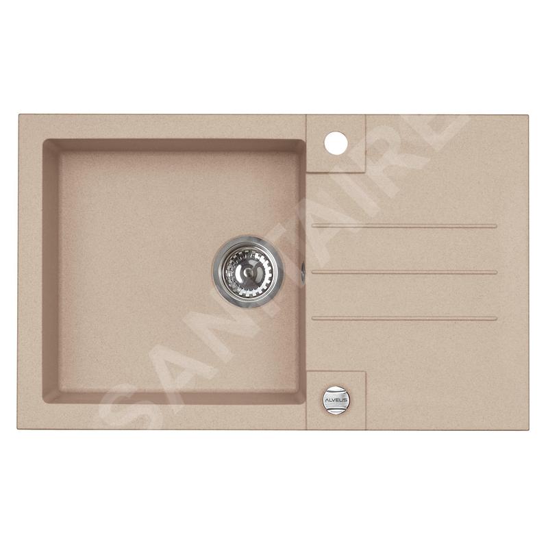 Alveus Rock - Évier en granit 780x480 mm, avec commande de vidage, beige 1090946