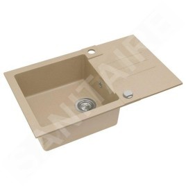 Alveus Rock - Évier en granit 780x480 mm, avec commande de vidage, beige 1090946