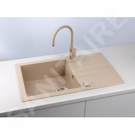 Alveus Rock - Évier en granit 780x480 mm, avec commande de vidage, beige 1090946