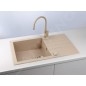 Alveus Rock - Évier en granit 780x480 mm, avec commande de vidage, beige 1090946