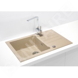 Alveus Rock - Évier en granit 780x480 mm, avec commande de vidage, beige 1090946