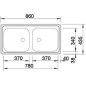 Blanco Top EZ - Évier, 860x435 mm, inox 500372