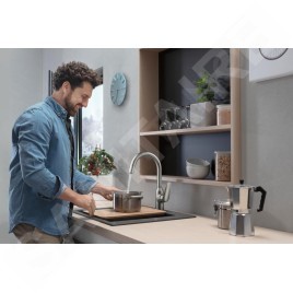 Hansgrohe Focus M42 - Mitigeur d'évier M421-H220, aspect inox 71802800